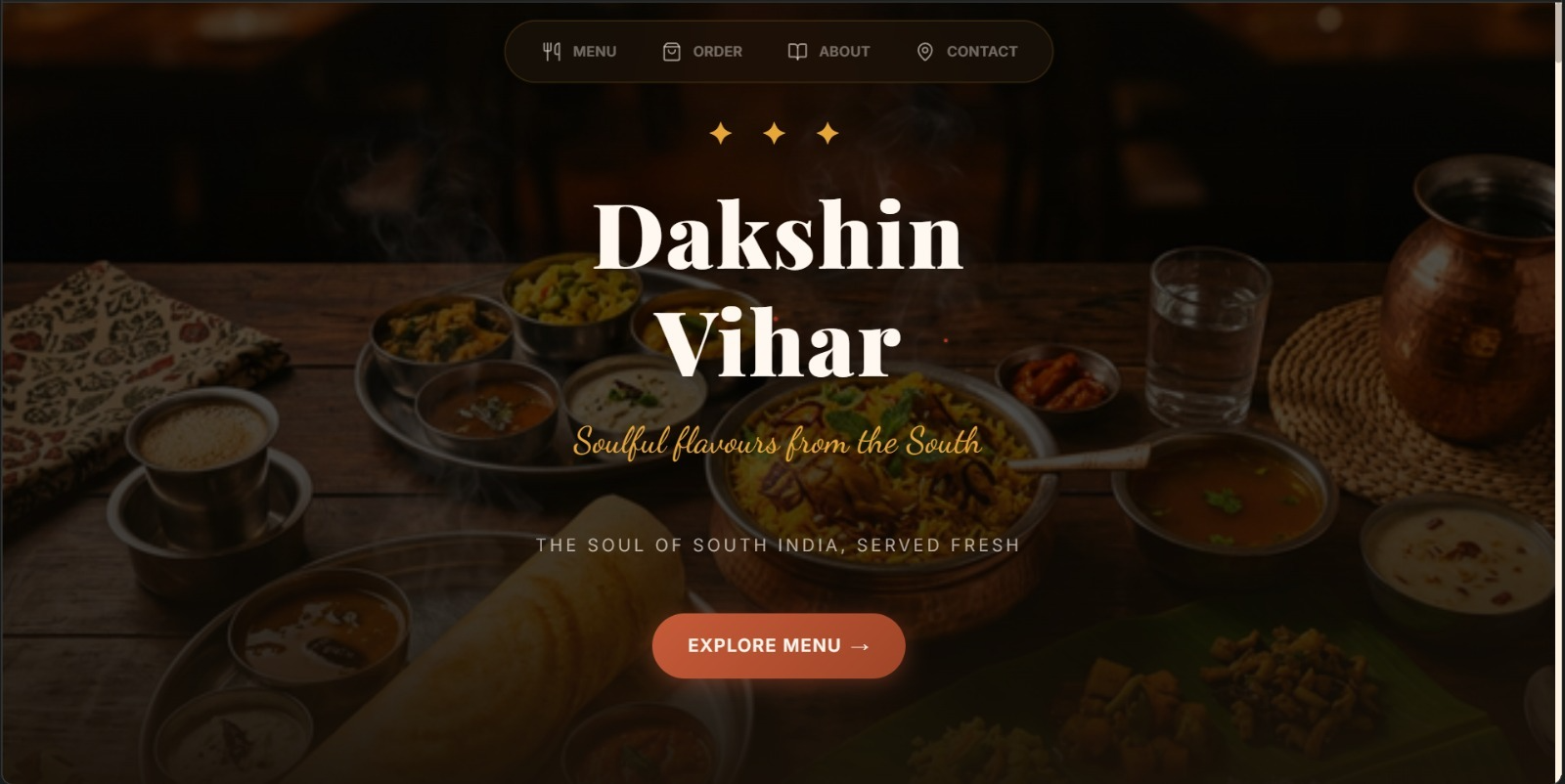 Dakshin Vihar - South Indian Restaurant Website
